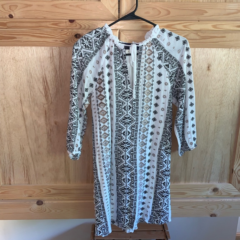Blue Rain Aztec embroidered boho western dress size XS